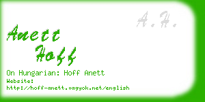 anett hoff business card